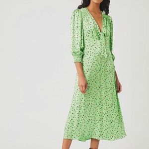 Ghost London Lottie satin printed satin midi dress